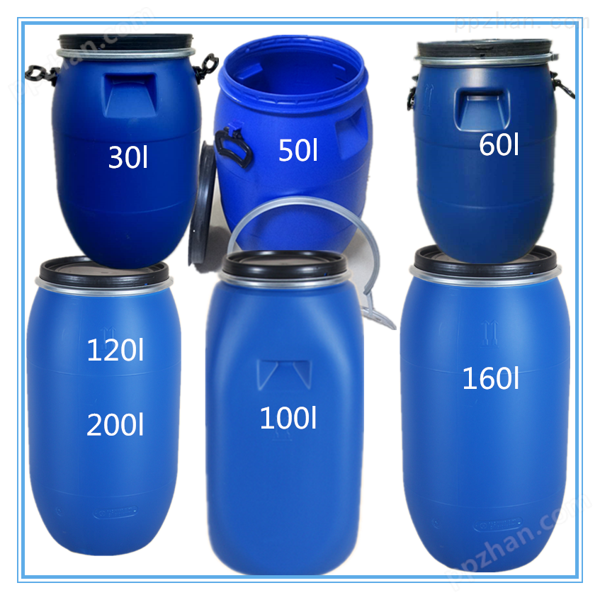 60kg开口铁箍桶-120斤塑料废液桶